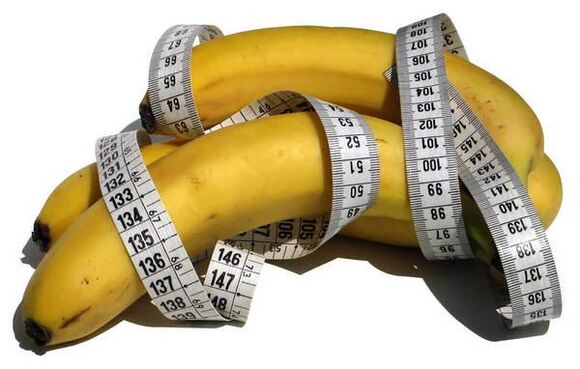 banane și bandă de măsurare